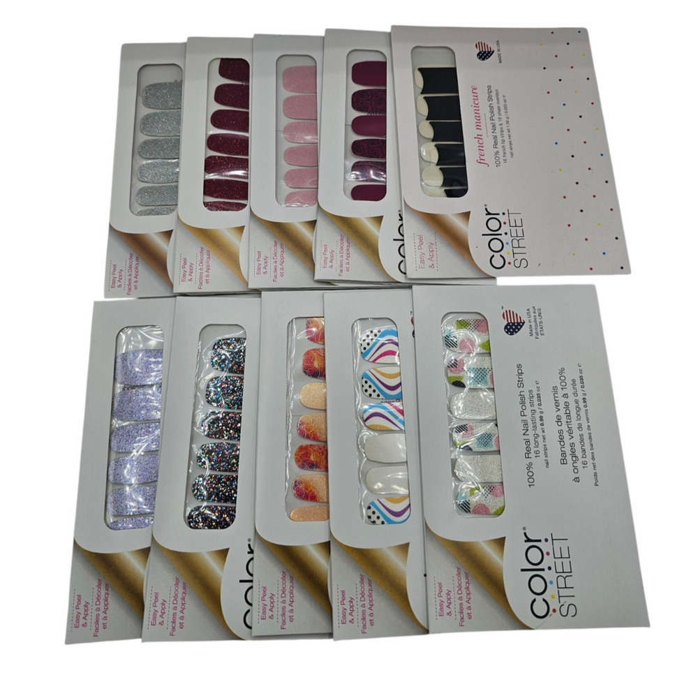 Color Street Nail Polish Strips Lot Of 10 Retired HTF Lot Various Patterns